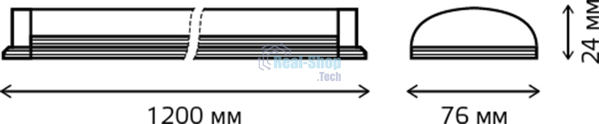 Светильник светодиодный Gauss IP40 1200x76x24мм 36W 3200lm 4000K WLF-2 сталь