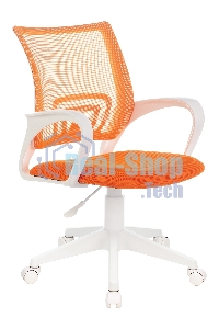 Кресло компьютерное Бюрократ CH-W695NLT TW-38-3 TW-96-1 оранжевый, сетка/ткань, крестовина пластик, пластик белый