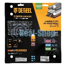Пильный диск по алюминию Denzel ф305 х 30 мм, 100 зубьев 733807