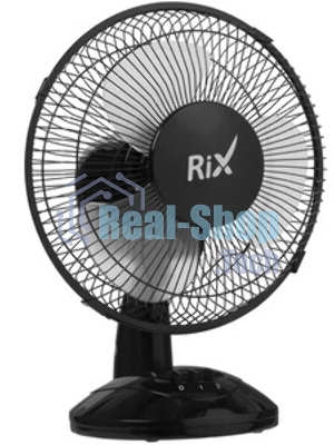 Вентилятор Rix RDF-2200W черный, настольный, 30 Вт, 2 скорости, 22 см