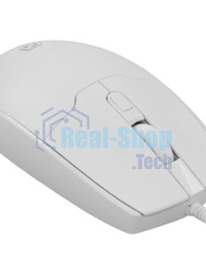 Мышь проводная Oklick 147M белый, 2000 dpi, USB, кнопки - 4