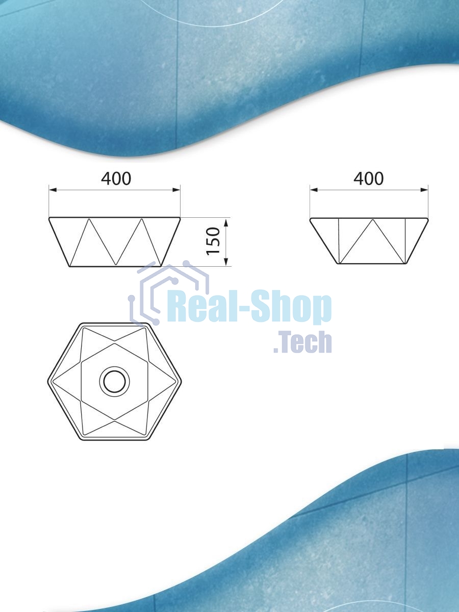 Раковина накладная на столешницу BAU Crystal 40х40, белая