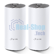 Домашняя Mesh Wi-Fi система TP-Link Deco E4 (3-Pack), 1167 Мбит/с (5 ГГц: до 867 Мбит/с + 2,4 ГГц: до 300 Мбит/с), 2 порта 100 Мбит/с, 2 встроенные антенны на каждом модуле Deco