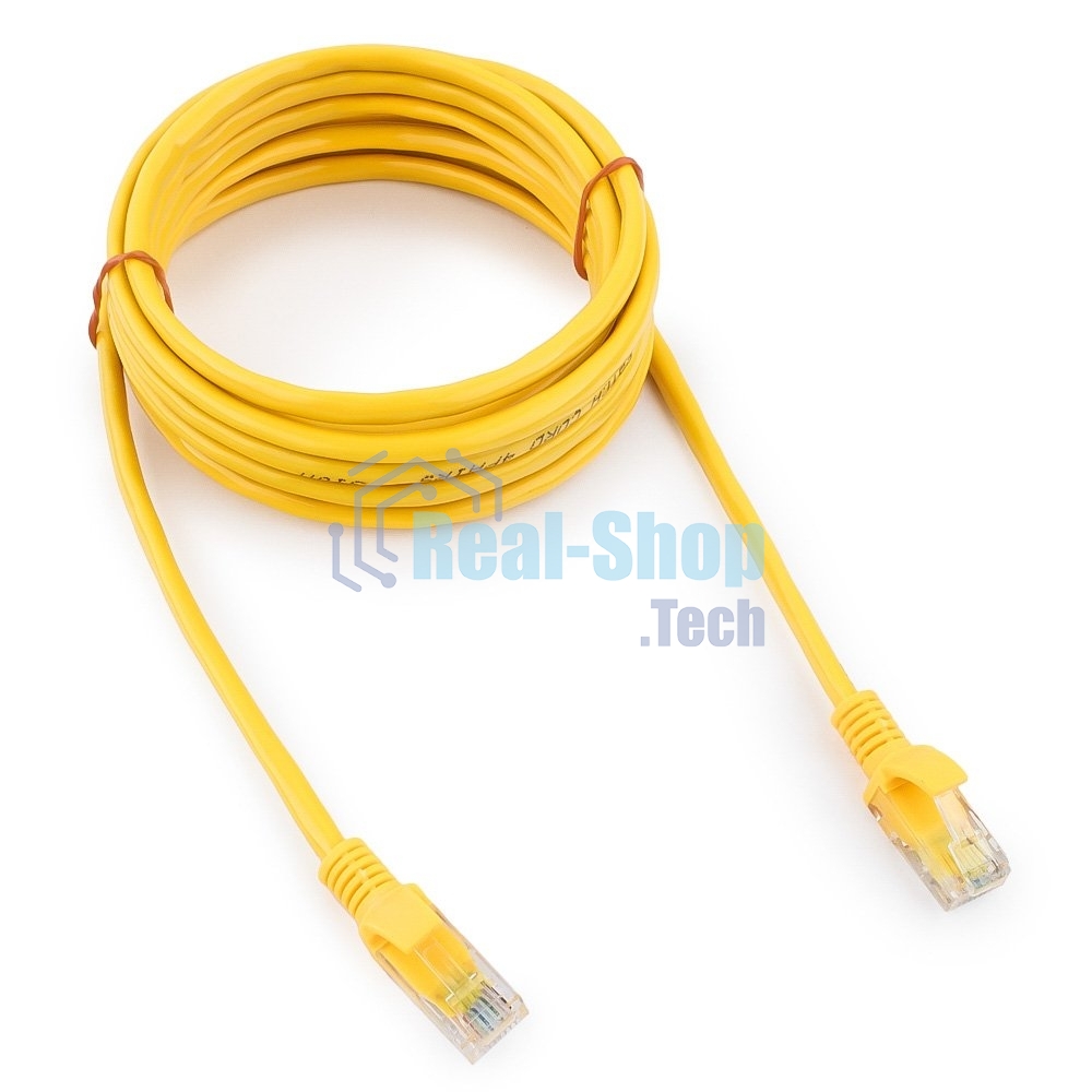 Патч-корд UTP Cablexpert cat.5e, 3м, литой, многожильный, желтый