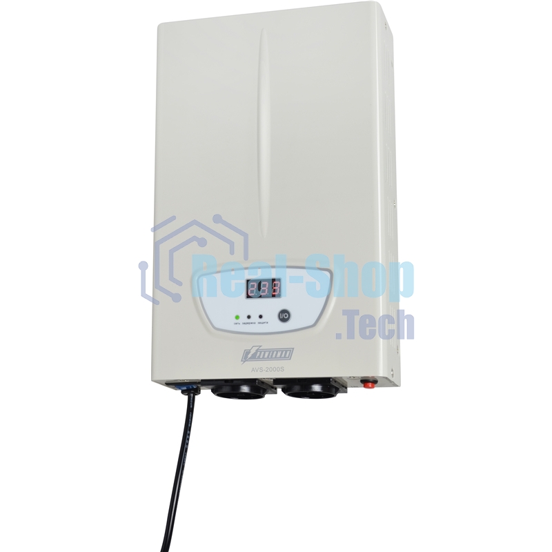 Стабилизатор POWERMAN AVS 2000S, ступенчатый регулятор, цифровые индикаторы уровней напряжения, 2000ВА