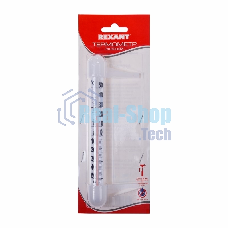 Термометр оконный Rexant (Ø 18 мм) полистирольная шкала крепление 