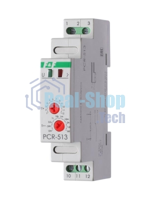 Реле времени PCR-513 (задержка вкл. 230В 8А 1перекл. IP20 монтаж на DIN-рейке) F&F EA02.001.003