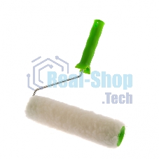 Валик с натуральным мехом Сибртех, с ручкой, 250 мм, ворс 12 мм, D 48 мм, D ручки 6 мм