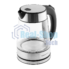 Чайник электрический Galaxy Line GL 0561, стекло, 2200 Вт, 1,7 л, многоцветная LED-подсветка, съемный фильтр, корпус из термостойкого стекла