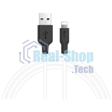 Кабель USB HOCO X21 Plus Silicone, USB - Lightning, 2.4А, 2м, белый
