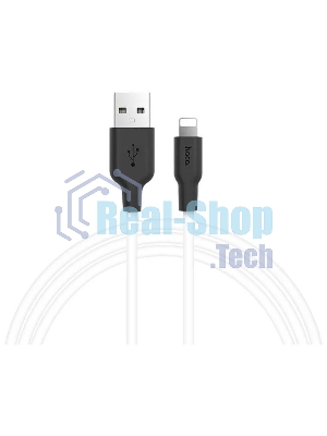 Кабель USB HOCO X21 Plus Silicone, USB - Lightning, 2.4А, 2м, белый