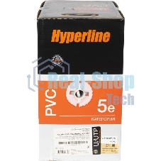 Кабель информационный Hyperline UUTP4R-C5E-S24-IN-PVC-GY-305 cat.5e UTP 4 пары 24AWG PVC внутренний 305м серый