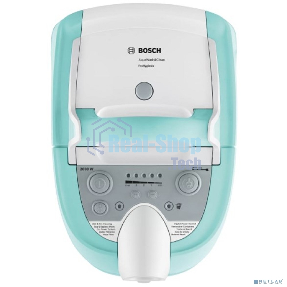 Пылесос Bosch BWD420HYG голубой, 2000 Вт, уборка сухая/влажная, пылесборник контейнер 4 л