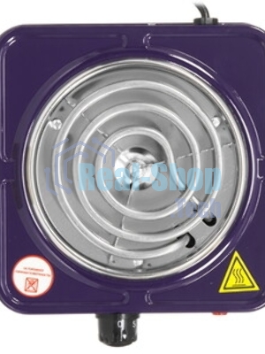 Плита настольная электрическая Homestar HS-1103 сапфир, 1 кВт, ТЭН, конфорки - 1, эмаль, поворотные переключатели