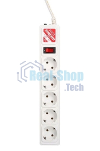Сетевой фильтр Powercube SPG-B-10-WHITE 3 м (5 розеток) белый (коробка)