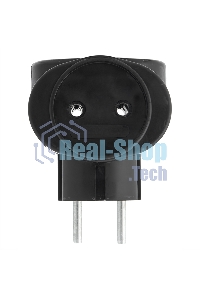 Тройник электрический Rexant биметалл 220 В 6 А черный