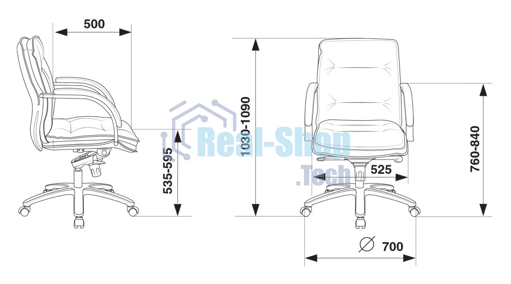Кресло руководителя Бюрократ T-9927SL-LOW/BLACK черный, кожа, низкая спинка, крестовина хром
