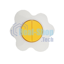 Выключатель двухклавишный Kranz HAPPY Яичница скрытой установки, желтый/белый