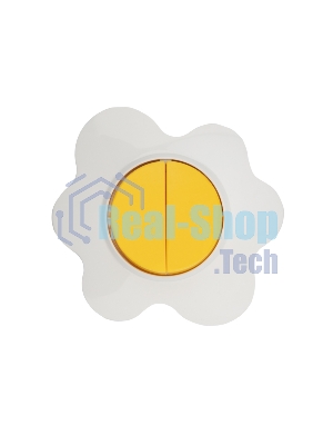 Выключатель двухклавишный Kranz HAPPY Яичница скрытой установки, желтый/белый