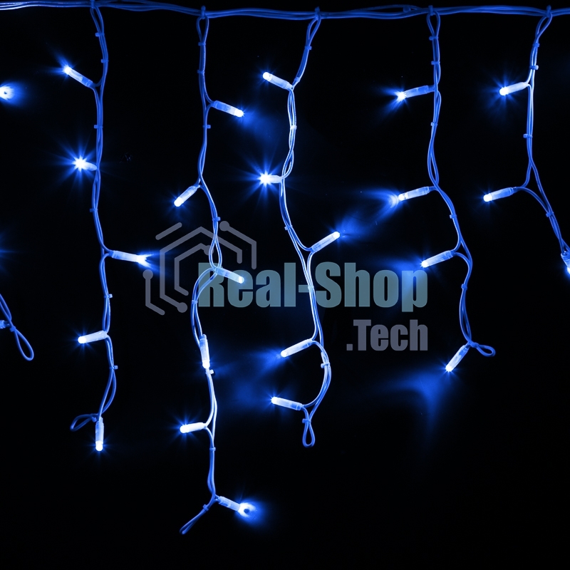 Гирлянда Neon-night Айсикл (Бахрома) светодиодная 4,0х0,6 м, с эффектом мерцания, белый провод каучук, 230 В, диоды синие