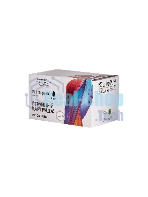 Набор струйных картриджей Sakura P2V31A (№711 2-pack Black) для HP, черный, 73 мл.