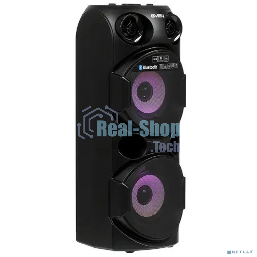 Колонка АС Sven PS-750, черный (80 Вт, TWS, Bluetooth, FM, USB, microSD, LED-дисплей, 2х4400мА*ч)