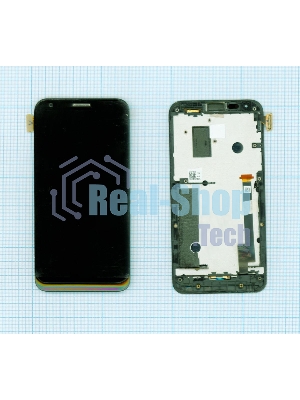 Дисплей для Asus PadFone 2 A68, черный с рамкой