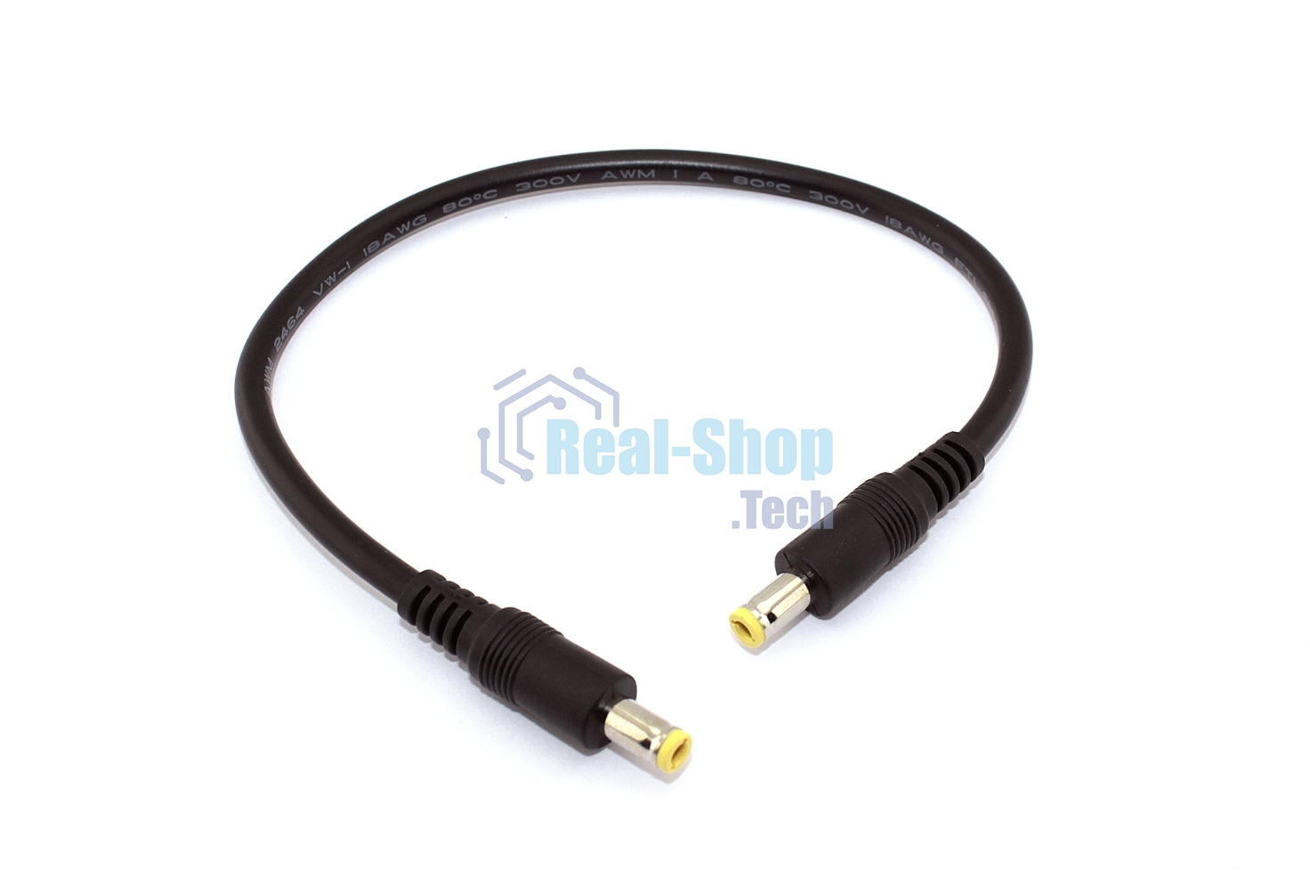 Кабель DC 5.5x2.5 18 AWG папа-папа 0,3 м с прямым штекером