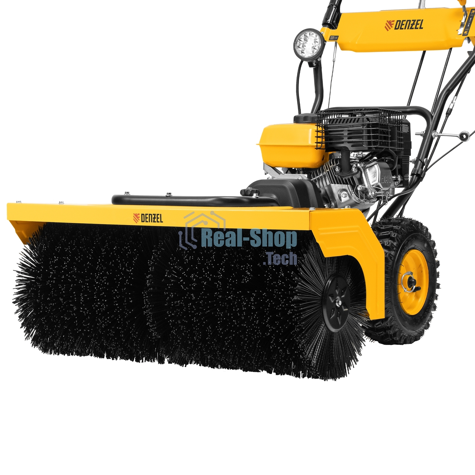 Гибридная снегоуборочная машина с функц. подметания Denzel SWB-800, 212 сс, руч. старт, 2 насадки