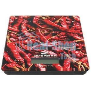 Весы кухонные Добрыня DO-3011P (20*14,5см, 7кг) перцы x24