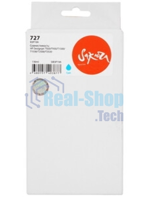 Картридж струйный Sakura B3P19A (№727 Cyan) для HP, голубой, 130 мл.