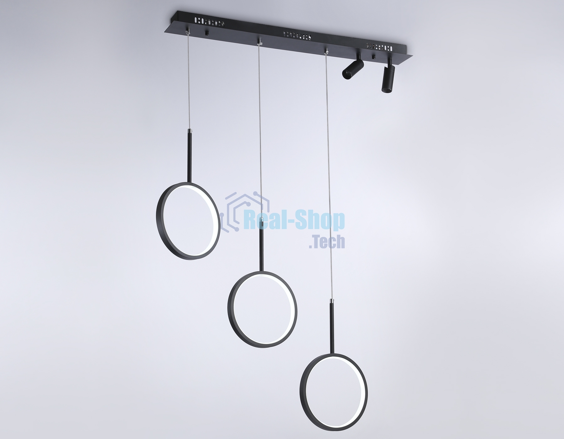 Светильник Ambrella light FL5278/3+2 BK черный 59W 3000K/4200K/6400K+4200K 800*20*1200 (ПДУ ИК)