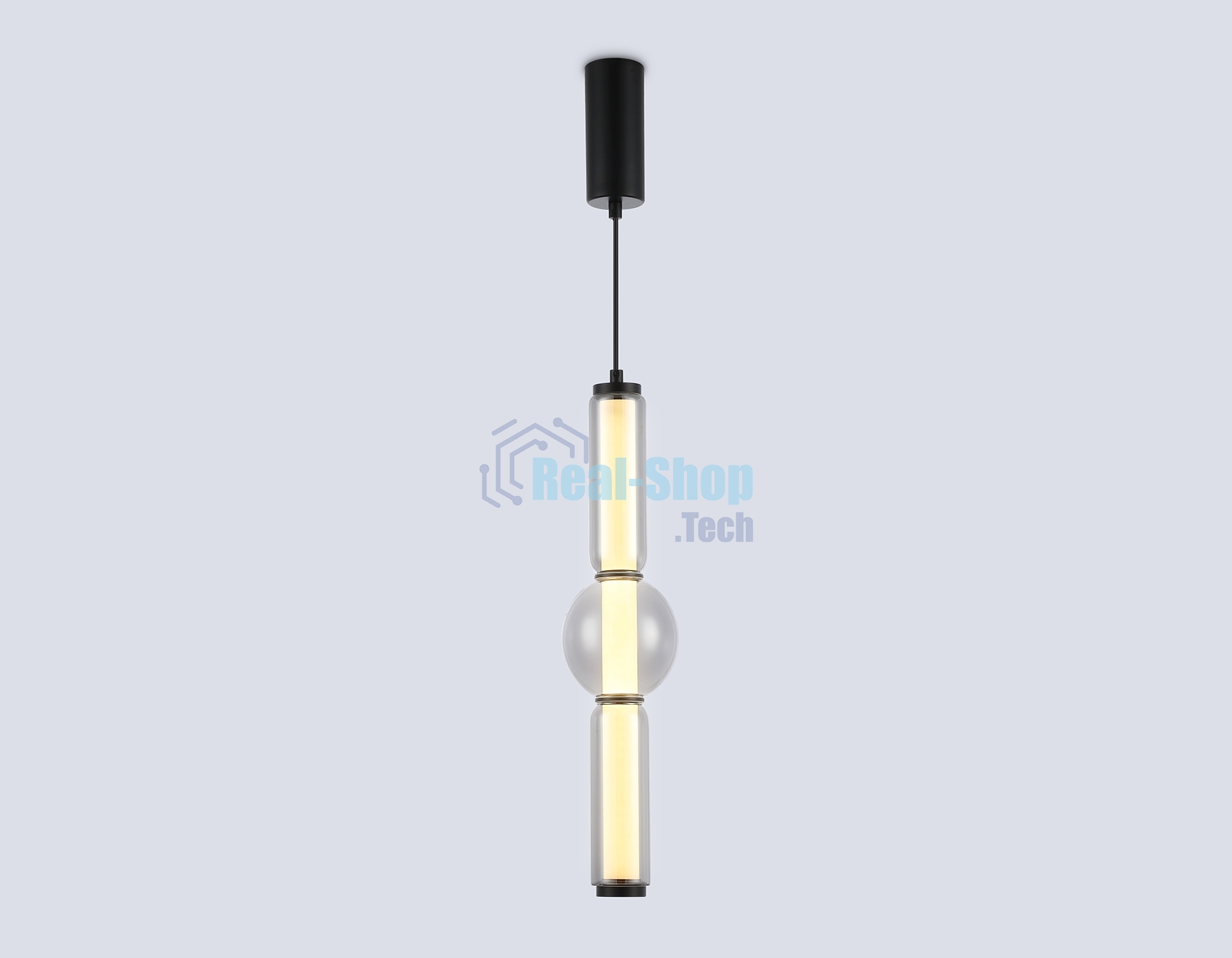 Подвесной светодиодный светильник Ambrella light LH11023 BK/SM черный/дымчатый 17W 3000K D120*520