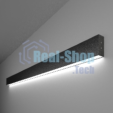 Линейный светодиодный накладной односторонний светильник 128см 25W 6500K черная шагрень 101-100-30-128