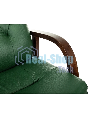 Кресло Бюрократ T-9928WALNUT-CF зеленый, кожа