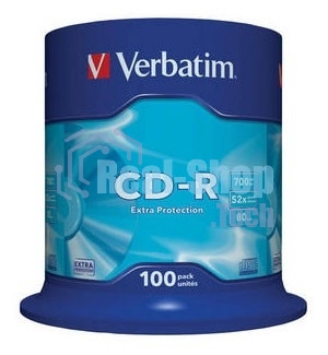 Диск CD-R Verbatim 700Mb 52x Cake Box (100шт) (43411)