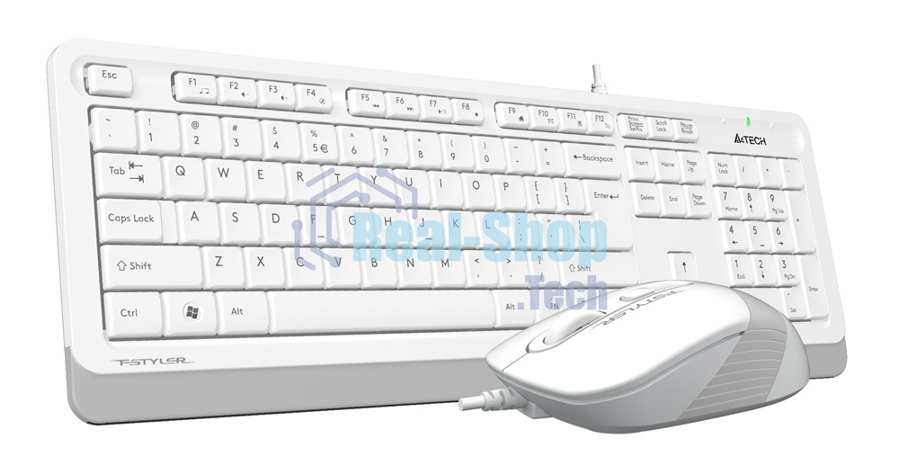 Комплект клавиатура + мышь A4Tech Fstyler F1010 клав:белый/серый мышь:белый/серый USB Multimedia