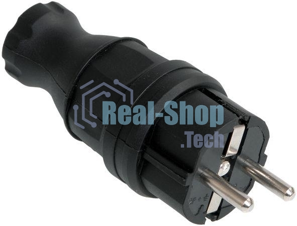 Вилка электрич. прям. ОМЕГА с заземл. IP44 ВБп3-1-0м каучук ИЭК PKR01-016-2-K02