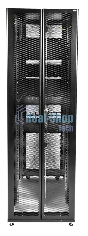 Шкаф серверныйЦМО! ПРОФ напольный 42U (800x1200) дверь перфорированная 2 шт., черный, в сборе (ШТК-СП-42.8.12-44АА-9005)