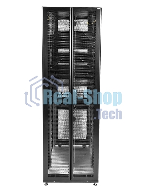 Шкаф серверныйЦМО! ПРОФ напольный 42U (800x1200) дверь перфорированная 2 шт., черный, в сборе (ШТК-СП-42.8.12-44АА-9005)