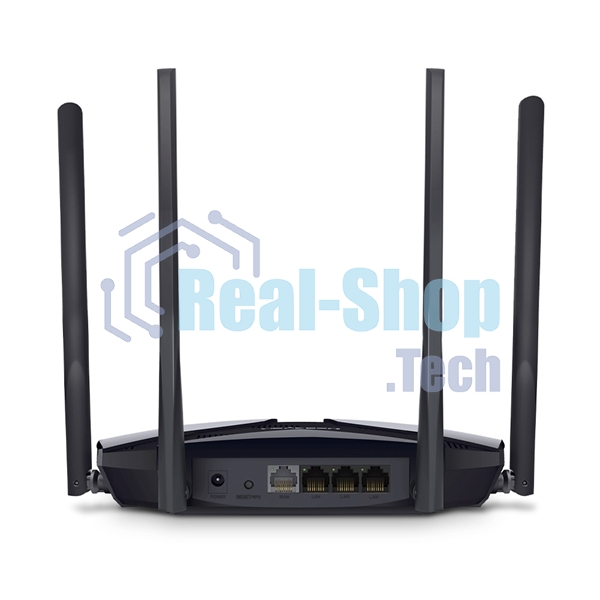 Роутер Mercusys MR70X AX1800 Dual-Band WiFi 6 Router, 574 Mbps at 2.4 GHz + 1201 Mbps at 5 GHz,4× Fixed External Antennas, 3× Gigabit LAN Ports, 1× Gigabit WAN Port, 1024-QAM, OFDMA, Router/Access Point Mode, MU-MIMO, WPA3, TWT, BSS Color