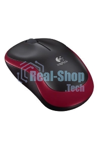 Мышь беспроводная Logitech M185, красный, 1000 dpi, радиоканал, USB, кнопки - 3