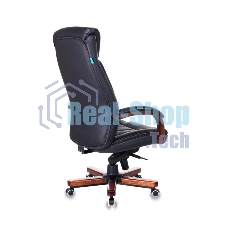 Кресло руководителя Бюрократ T-9922WALNUT/BLACK черный, кожа, крестовина дерево