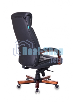 Кресло Бюрократ T-9922WALNUT/BLACK черный, кожа