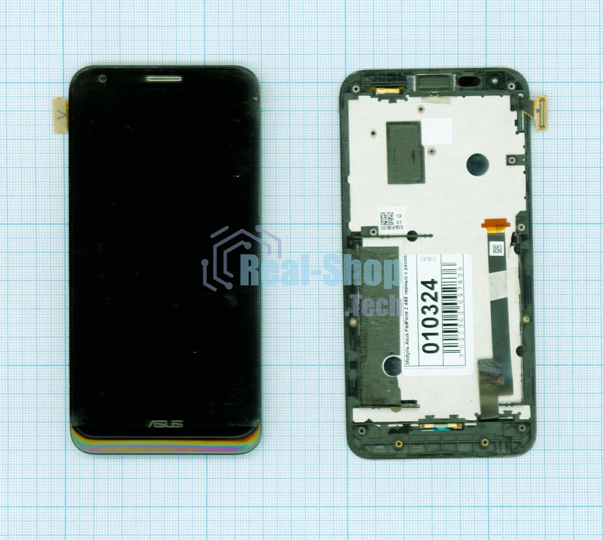 Дисплей для Asus PadFone 2 A68, черный с рамкой