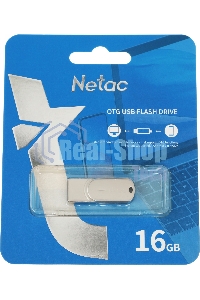 Флешка USB Netac U785 16Gb NT03U785C-016G-30PN, USB 3.0+TypeC, металлическая