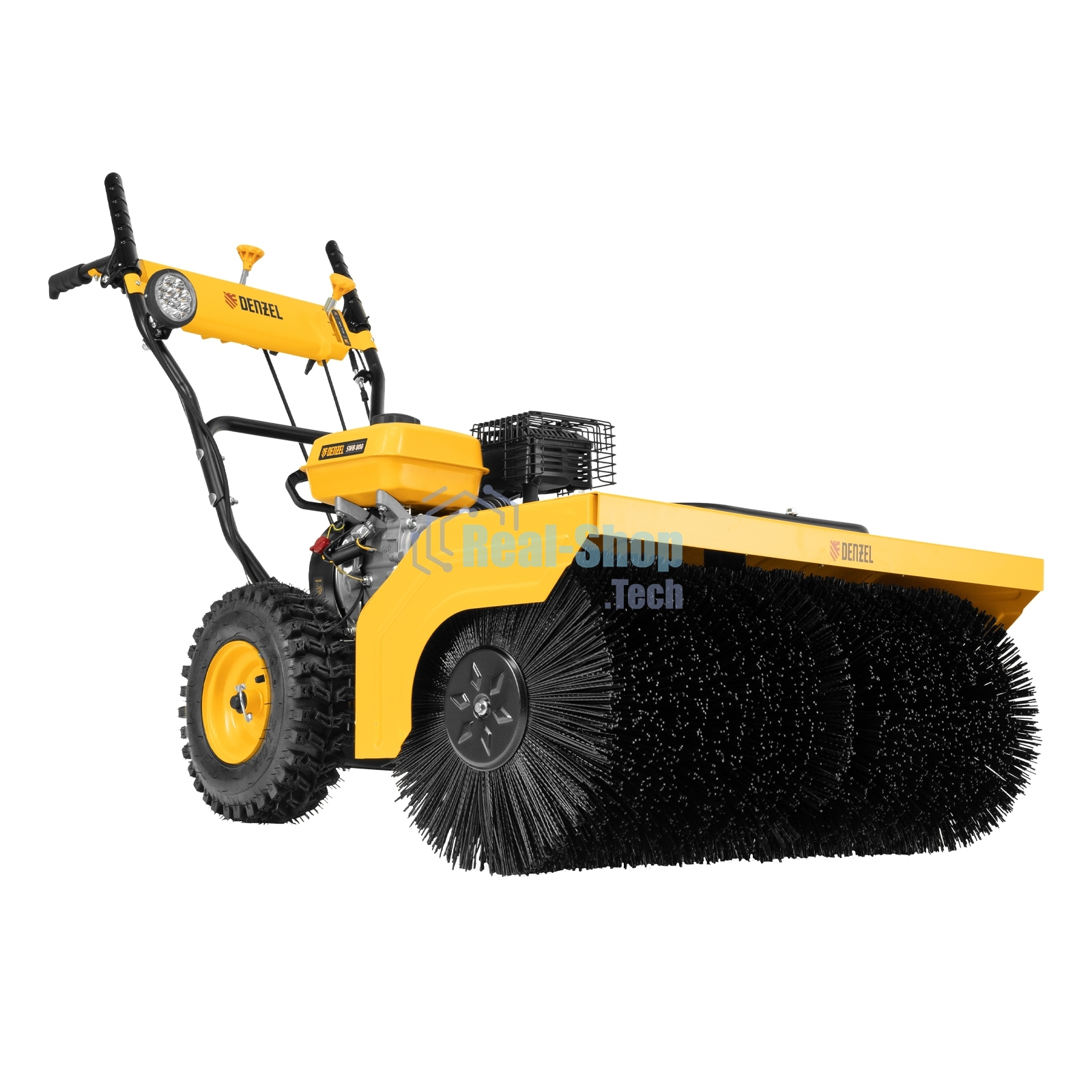Гибридная снегоуборочная машина с функц. подметания Denzel SWB-800, 212 сс, руч. старт, 2 насадки
