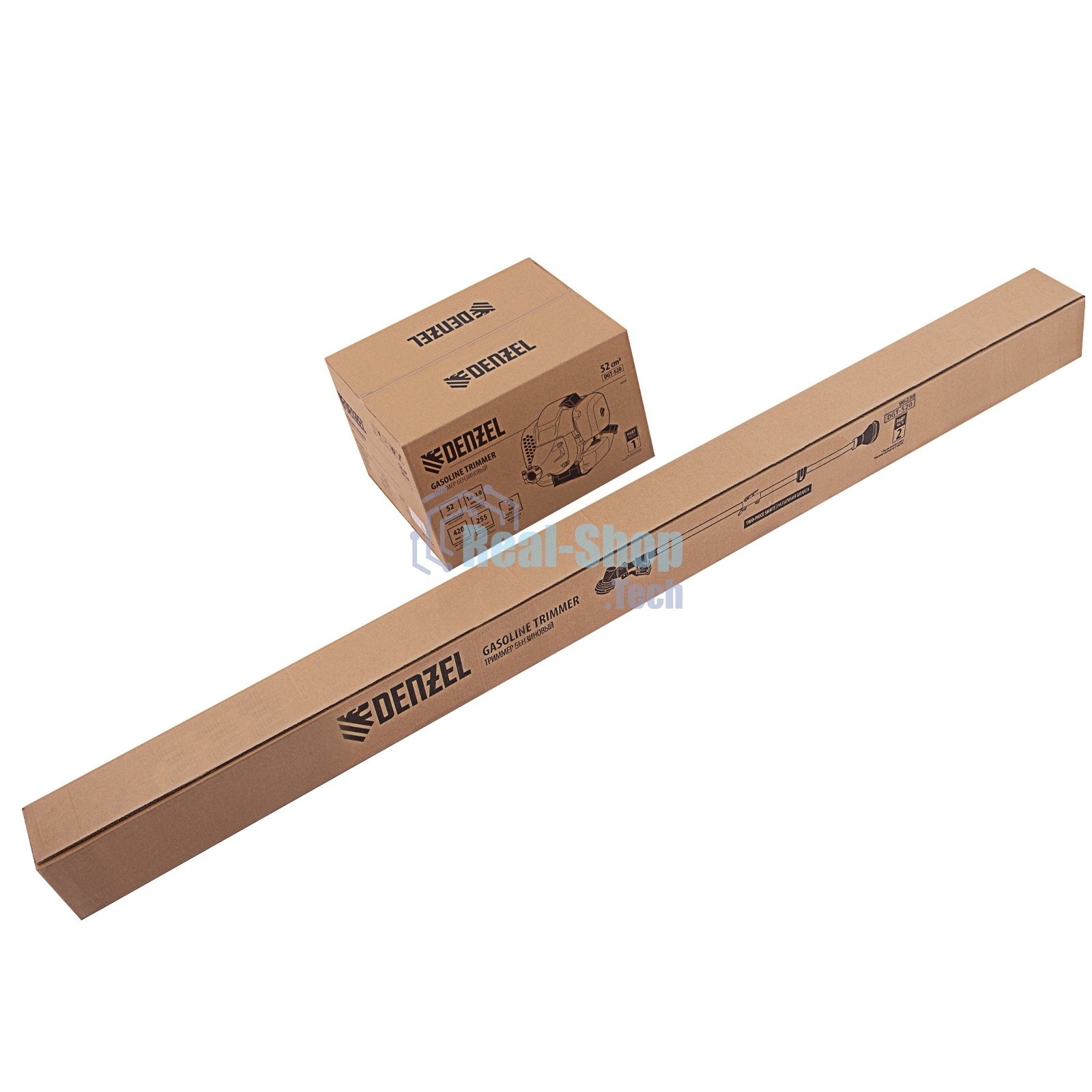 Триммер бензиновый Denzel DGT-520, 52см3, 3 л.с., неразъемная штанга, состоит из 2 частей