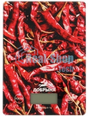 Весы кухонные Добрыня DO-3011P (20*14,5см, 7кг) перцы x24