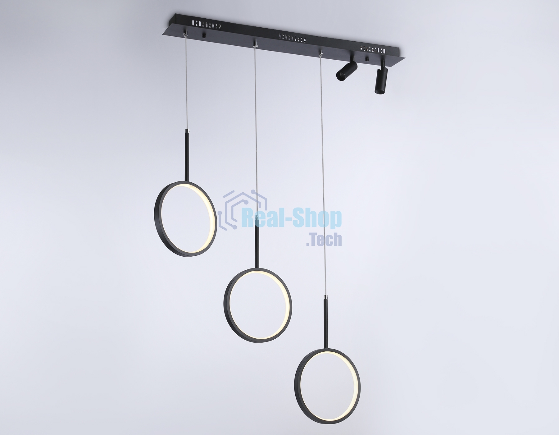 Светильник Ambrella light FL5278/3+2 BK черный 59W 3000K/4200K/6400K+4200K 800*20*1200 (ПДУ ИК)